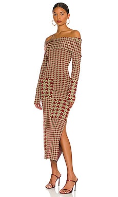 Anastasia Knit Long Sleeve Off The Shoulder Midi Dress NICHOLAS $395 