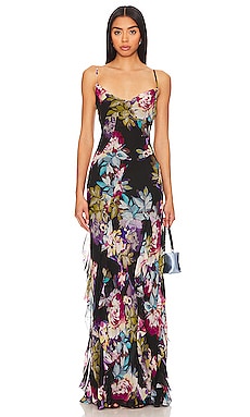 OEM Dear-Lover Bohemian Dresses Floral Ruffled Crop Top and Maxi