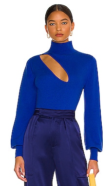 Aliyah Knit Long Sleeve Mock Neck Sweater with Cutout NICHOLAS $149 