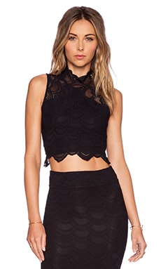 Nightcap Victorian Lace Crop Top in Black | REVOLVE