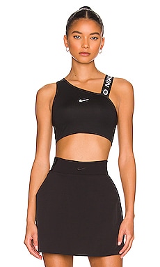 Nike Asymmetric Sports Bra in Black, Particle Grey, & White