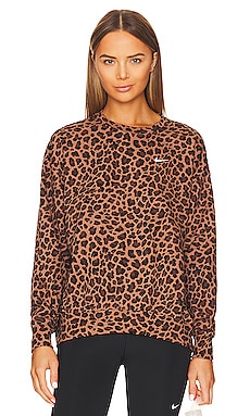 All-over Leopard Print Crew Neck Nike
