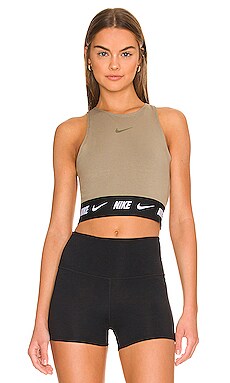 Product image of Nike Crop Tape Top. Click to view full details