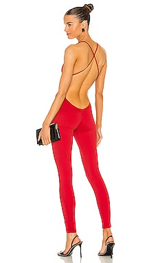 Product image of Norma Kamali x REVOLVE Low Back Fara Slip Catsuit. Click to view full details