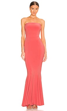 Strapless sun-ray plaeated evening dress – Ramialali