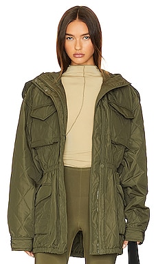 Quilted Hooded Cargo Jacket Norma Kamali
