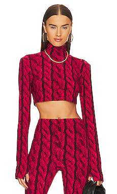 Product image of Norma Kamali Slimm Fit Turtleneck Cropped Top. Click to view full details