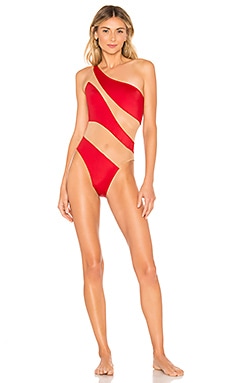 norma kamali snake mesh mio swimsuit