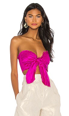 SPRWMN Suede Micro Tube Top in Hot Pink