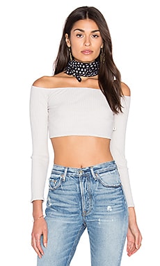 NYTT Off The Shoulder Crop Top in Oyster | REVOLVE