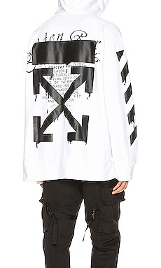 off white white and black hoodie
