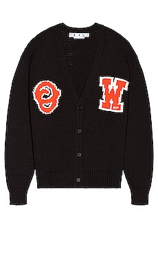 Product image of OFF-WHITE OW Patch Knit Cardigan. Click to view full details