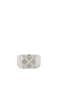 Industrial Texture Arrow Ring OFF-WHITE $430 