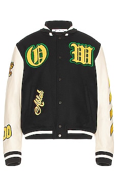 Jacketars Off White Black Varsity Jacket