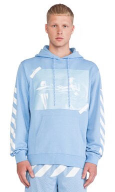 Off white shop light blue hoodie