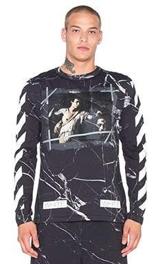 cricket Fristelse meditation OFF-WHITE Black Marble L/S Tee in All Over Multico | REVOLVE