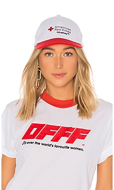 off white red hat