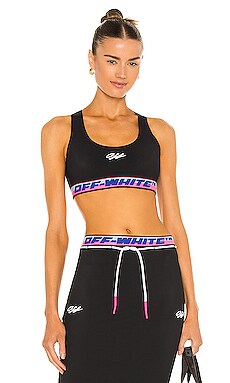 

Спортивный бюстгальтер athleisure - OFF-WHITE, Черный, Укороченные