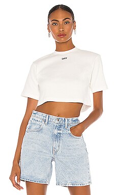 Rib Cropped Casual Tee OFF-WHITE $325 