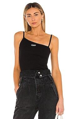 OFF-WHITE Basic Ribbed Tank Top in Black u0026 White | REVOLVE