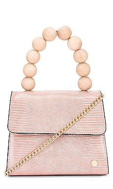 Product image of olga berg Caylee Wooden Bead Top Handle Bag. Click to view full details