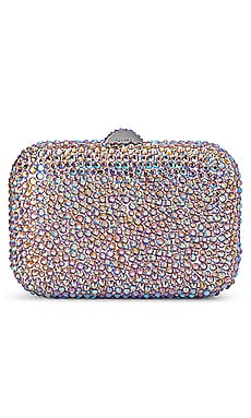Product image of olga berg Casey Hot Fix Encrusted Clutch. Click to view full details