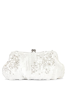 Product image of olga berg Misha Velvet and Sequin Embroidered Clutch. Click to view full details