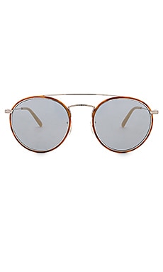 Oliver Peoples Ellice in Amber Tortoise & Blue Goldtone | REVOLVE