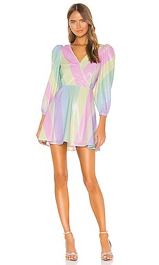 

Мини платье amber - Olivia Rubin, Pink;yellow, Длинные рукава