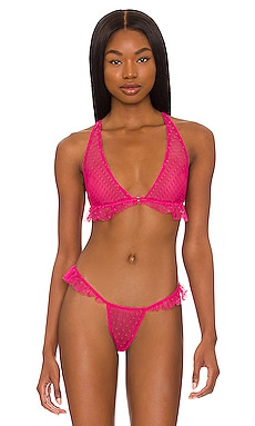 Only Hearts Coucou Lola Side Ruffle Bralette in Pink Orchid
