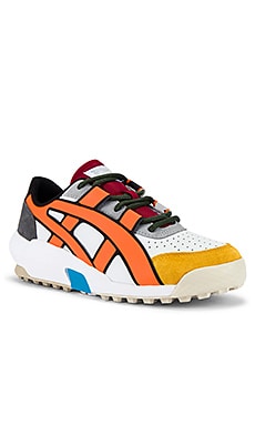 Onitsuka Tiger AP Big Logo Runner in White & Shocking Orange | REVOLVE