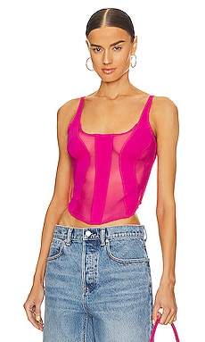 OW Collection Swirl Corset in Neon Pink