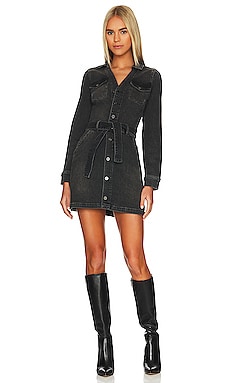 NBD Jaedon Faux Shearling Jacket Dress in Black