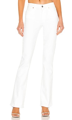 retrofete Moore Mid Rise Flare Jean in Washed White