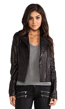 PAIGE Sacha Leather Jacket in Black | REVOLVE