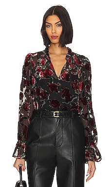 Melia Black Floral Wrap Blouse - Sustainable Style - All The Wild Roses