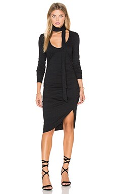 Pam & Gela Ruched Crossover Dress in Black | REVOLVE