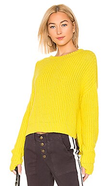 

Свитер crop - Pam & Gela, Желтый, Вырез лодочкой