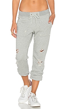 Pam & Gela Destroyed Sweatpant in Heather Grey