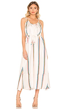 Paper London Natalia Rainbow Dress in Tropical Silk Twill