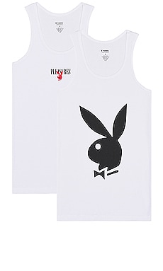 Product image of Pleasures X Playboy Tank Top 2 Pack. Click to view full details