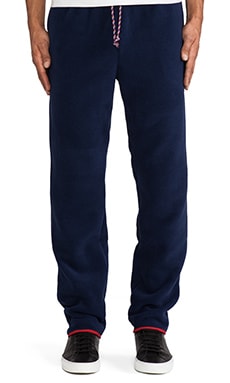 Patagonia Synchilla Snap-T Pants in Classic Navy & Cochineal Red