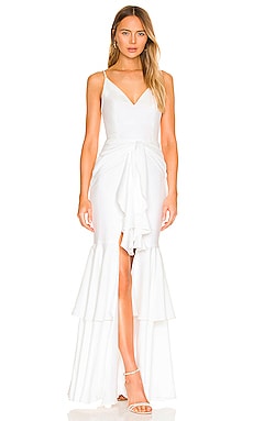 PatBO BO Ruffle Maxi Dress in White | REVOLVE