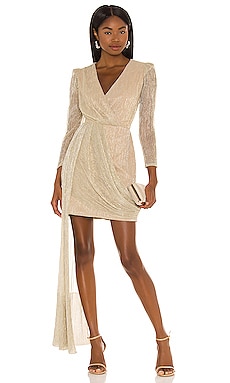 draped short dress lurex