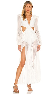 X REVOLVE Cut Out Long Sleeve Beach Dress PatBO $726 