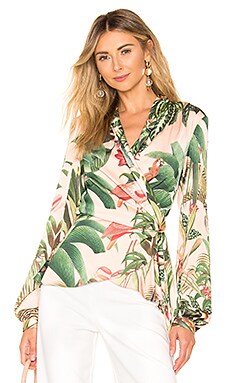 

Топ с запахом paradise print - PatBo, Розовый, В цветочек