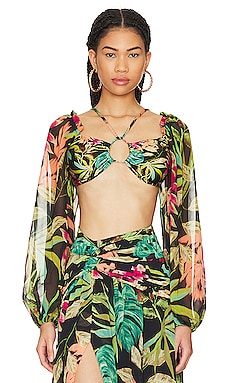 Product image of PatBO Tropicalia Stretch Crop Top. Click to view full details