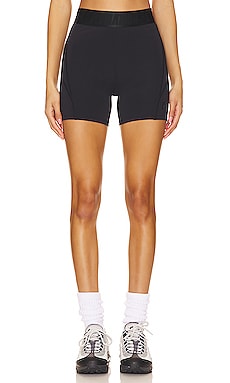 Nike Sportswear Phoenix Fleece Mid-rise Shorts in Black & White