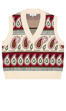 Product image of Profound Knitted Paisley Sweater Vest. Click to view full details