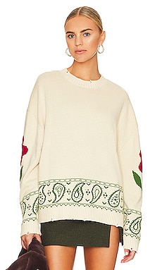 Knitted Floral Paisley Sweater Profound